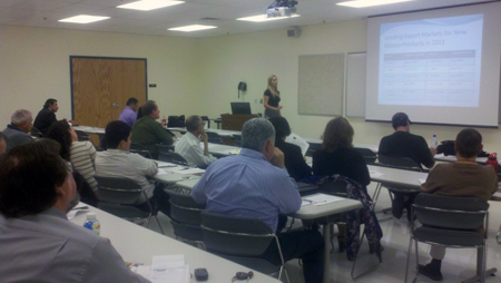 Magaly Sanchez of the IBA presenting to the audience.